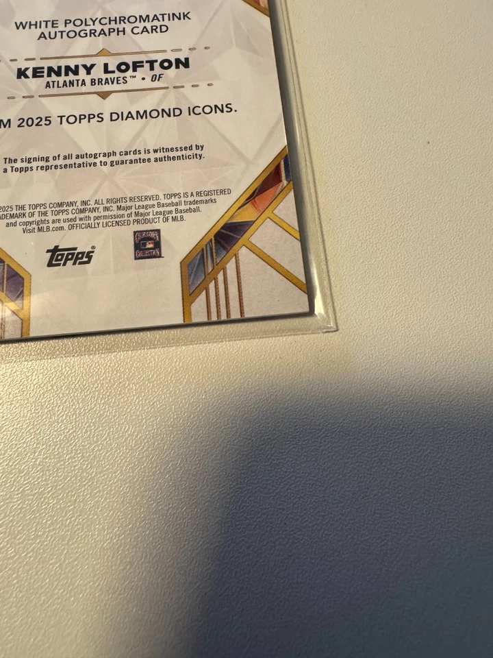 2025 Topps Diamond Icons Kenny Lofton Autograph 6/10 White Polychromatink Braves - Image 4 of 4