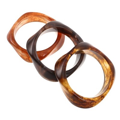 3 Pcs Chunky Resin Bangles Geometric Bracelet Cuff Bohemian Wide