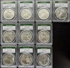 (LOT OF 10) - 2020 American Silver Eagle $1 - PCGS MS70 - FDOI - Emergency Issue