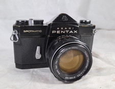 Pentax Spotmatic SP BLACK 35mm Camera w/ 50mm f1.4 m42 lens Cocks Fires