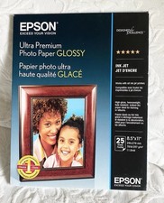 Epson Ultra Premium Glossy Photo Paper 8.5"x11" Glossy 25 Sheets Ink Jet S042182
