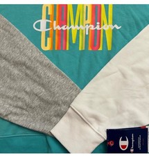 Champion authentic athleticwear MED moisturewicking teal French terry sweatshirt