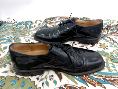 JOHNSTON AND MURPHY E-COLLECTION OXFOR SHOES 10.5 MED MENS BLACK VERY GOOD CONDI