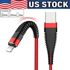 Braided Fast Charger Cable Heavy Duty USB lot Cord For iPhone 14 13 12 11 X XR 8