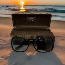 Coach HC 8028 L903 Taryn Sunglasses 5002/11 Black 59-15-125 W/case READ