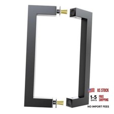 8" Center-to-Center Glass Shower Door Handle, Back-to-Back 8 Inch Matte Black