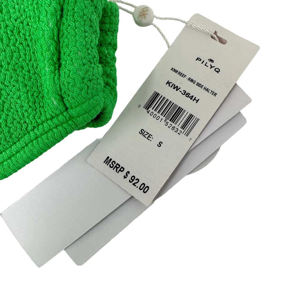 Pily Q женщин Sz маленький киви риф кольцо стороны два изделия бикини купальник зеленый новый - Изображение 4 из 4