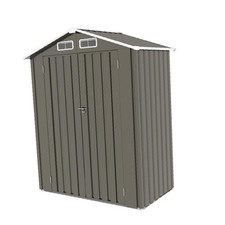 5X3 FT Compact Metal Outdoor Storage Shed with Peaked Waterproof Roof,