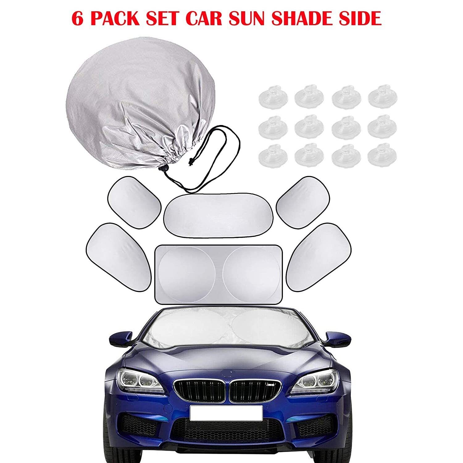 Foldable Car Windshield and Side Window Shade Cover for UV Sun Protection
