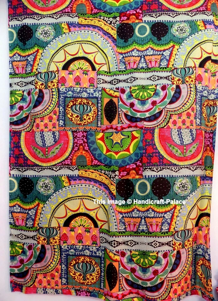 5 Yard Hand Block Print Handmade Cotton Indian Natural Sanganeri Print Fabric. - Image 3 of 4