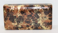 Vintage MELE Abstract Hard Tortoise Shell Jewelry Earrings Box Gold Line