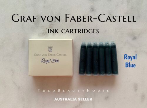 Graf Von Faber Castell Royal Blue Ink Cartridge 6pcs (Fountain Pen Kaweco draw) - Picture 1 of 2