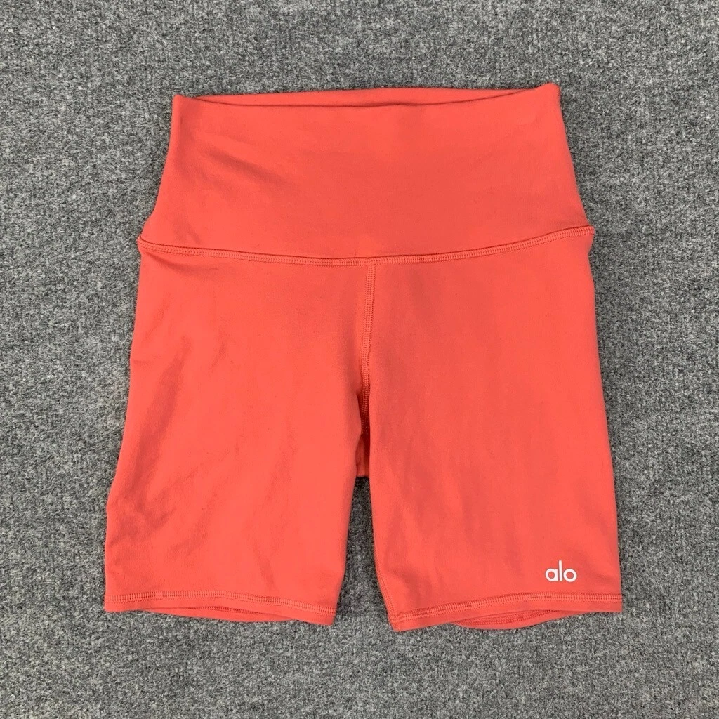 alo-yoga nectarine airbrush high waist bike stretch shorts