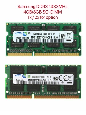 Mémoire RAM DDR3 1333MHz Pour PC Portable - 16GB, 8GB, 4GB - Marque Crucial