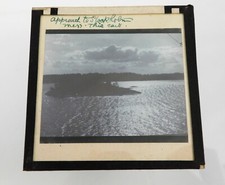 Antique Glass B&W Magic Lantern Slide Approach To Stockholm Sweden c1890