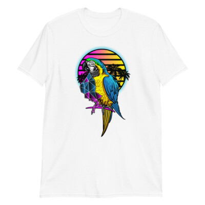 Colorful Macaw Parrot with Geo Shapes Short-Sleeve Unisex T-Shirt