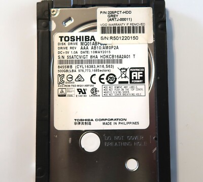 Toshiba MQ01ABF050 HDKCB16A2A01 T (AAA AB10/AM0P2A) Sata 500gb 2.5'' 10MAY2015