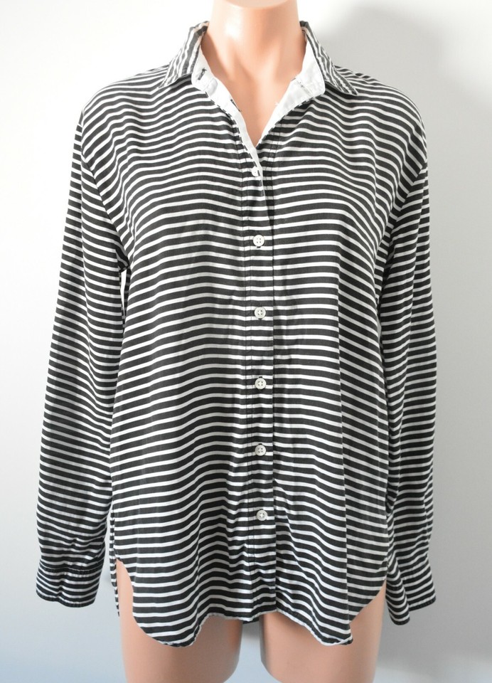 Trenery (Country Road) Womens Size Small Black White Button Up Shirt