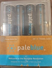PALE BLUE LITHIUM ION RECHARGEABLE AAA BATTERIES 4PK with USB-C charging port