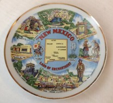 New Mexico Land of Enchantment 7" Diameter Collector Plate Gold Edge #CC29
