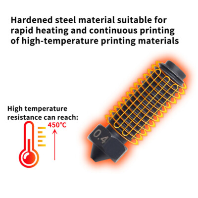 0.4mm 0.6mm 0.8mm Hard Steel Nozzle 3D Printer Accessories for Anycubic Kobra 3