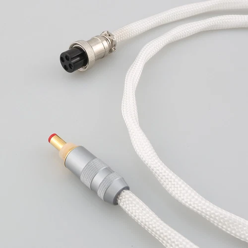HiFi Pure Silver GX16 4Pole to DC 2.1/2.5 DC Wire AC DC Linear Audio Power Cable - Picture 4 of 9