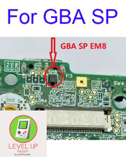 GBA SP EM8 Replacement High-Quality Repair Part by Level Up Repair