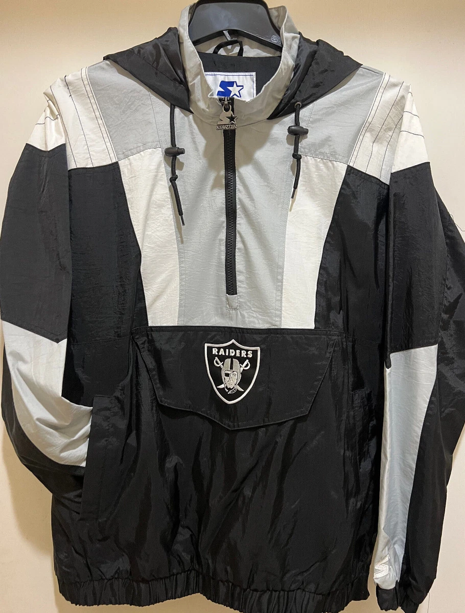 Las Vegas Raiders STARTER Hooded Half Zip Pullover Jacket -Light
