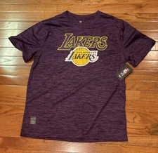 Men's UNK Ultra GAME Los Angeles Lakers Short Sleeve Performance Shirt NWT Large