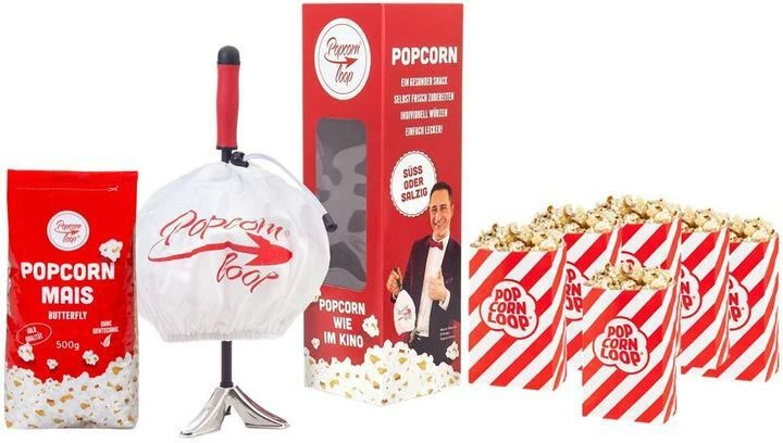 Popcornloop Starter-Set mit Butterfly Mais und Popcorntüten Popcornmaschine