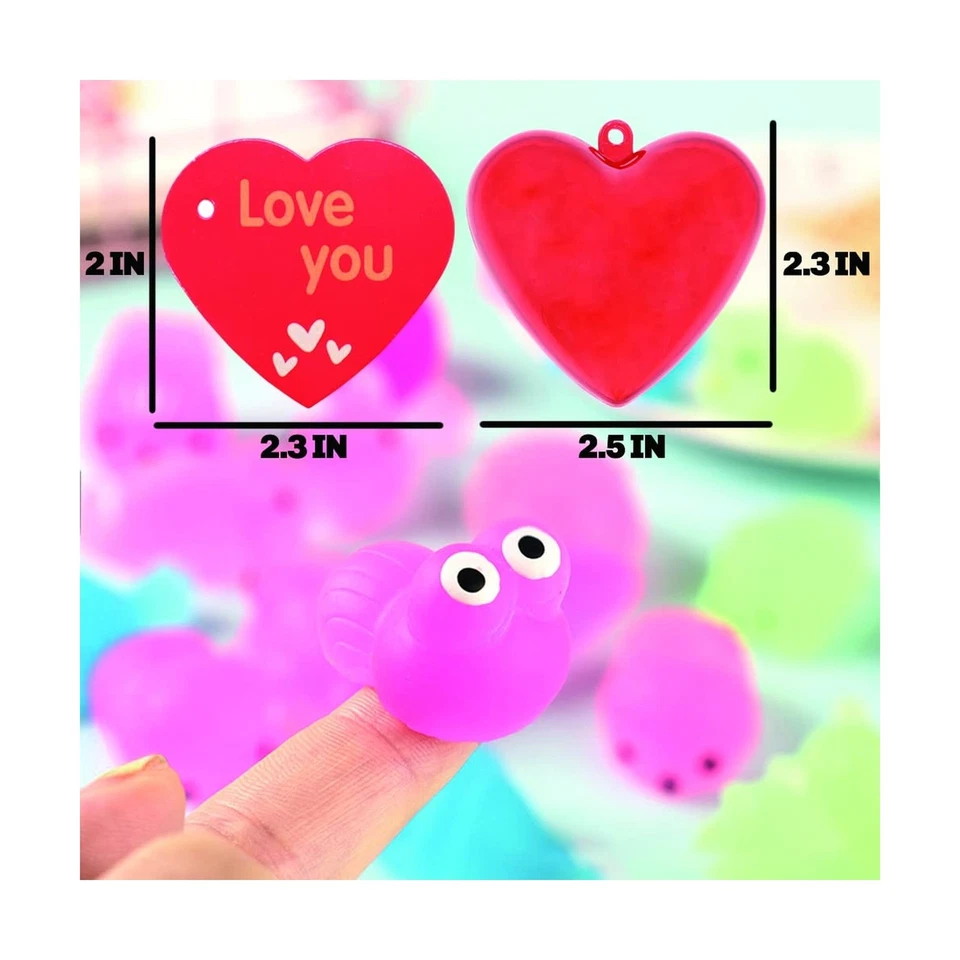 28 PIEZAS Tarjetas de Regalo de San Valentín con Juguete Squishy Kawaii Mochi, Brillan en la Oscuridad... Foto 3 de 4