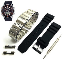 Steel  Silicone Replacement Watch Band Fits Casio AMW-720 AMW720-1AV