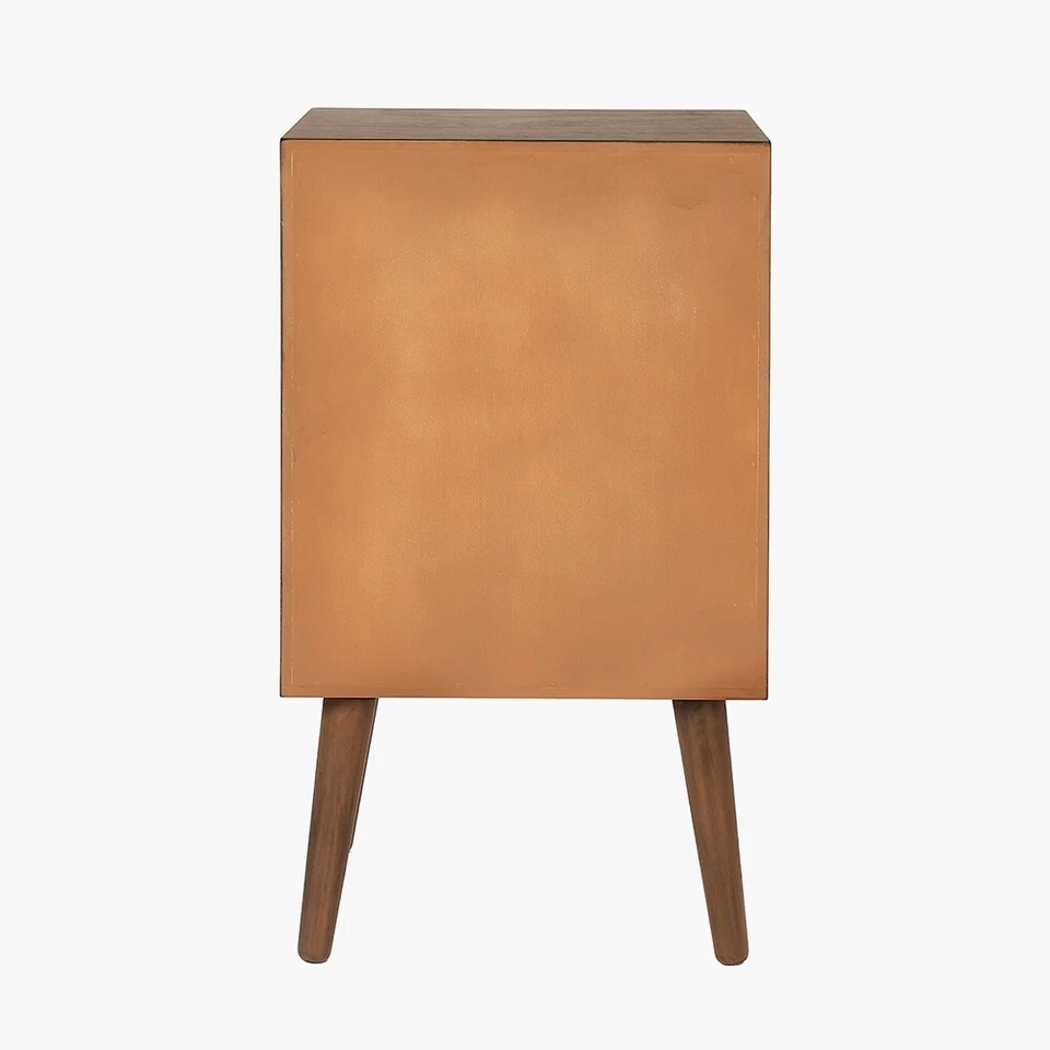 Rustic Wooden Bedside Unit Bedroom Chest of Drawers Black 3 Drawer Nightstand - Image 4 of 4