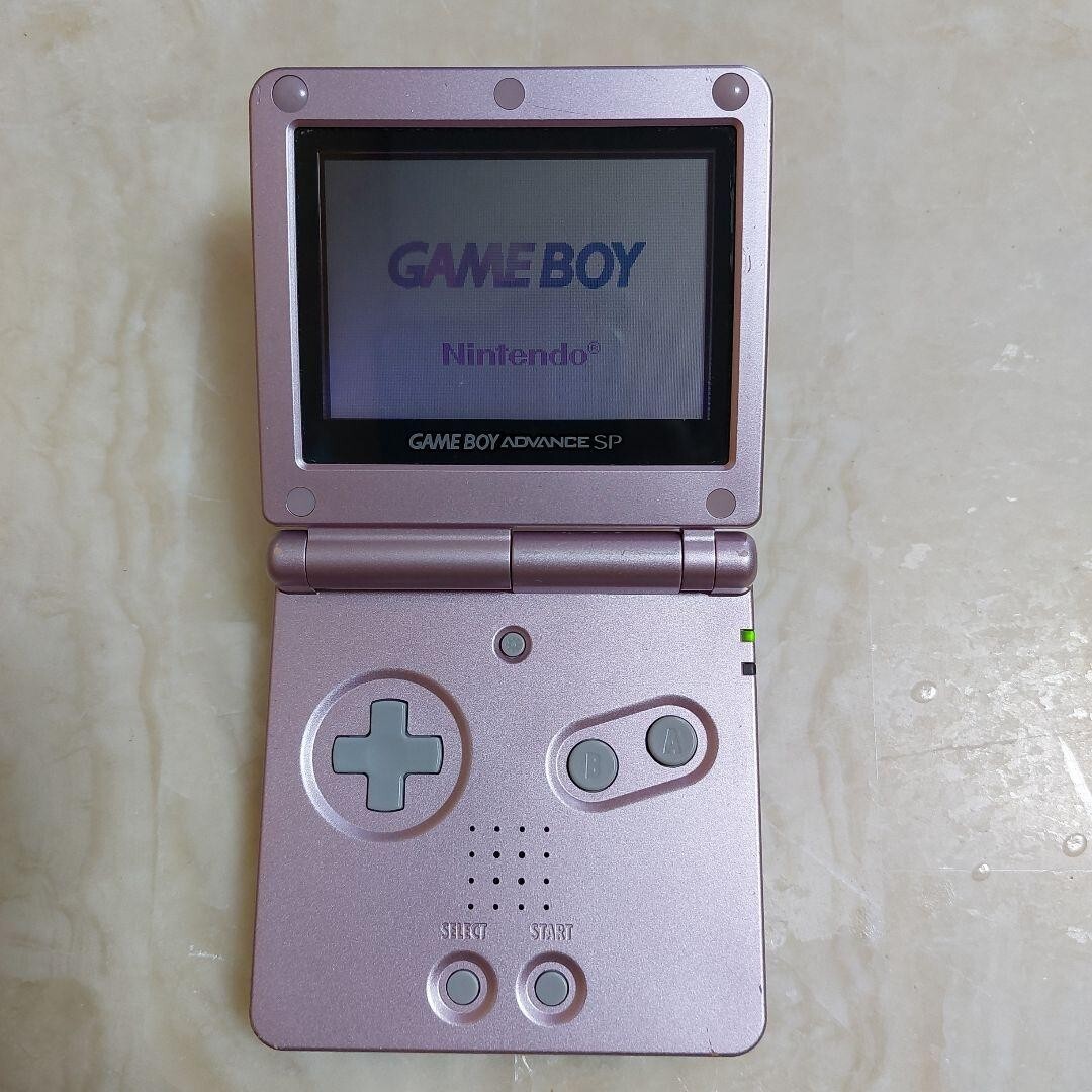 GAMEBOY ADVANCE SP Pearl Pink Nintendo w/adapter AGS-001 Tested