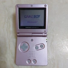 GAMEBOY ADVANCE SP Pearl Pink Nintendo w/adapter AGS-001 Tested GBA Game