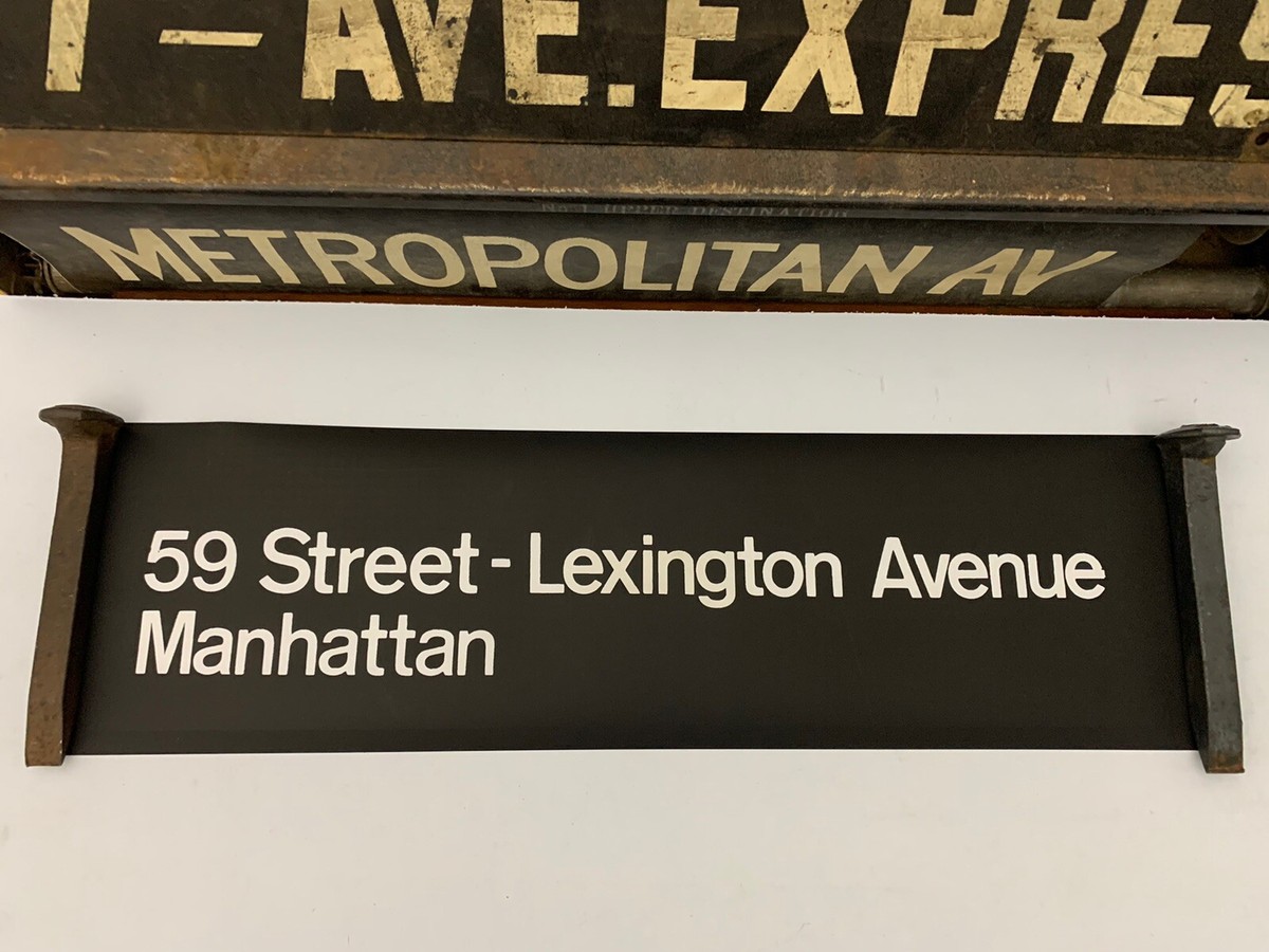 R21 NY NYC SUBWAY ROLL SIGN 59 STREET BRIDGE LEXINGTON AVENUE