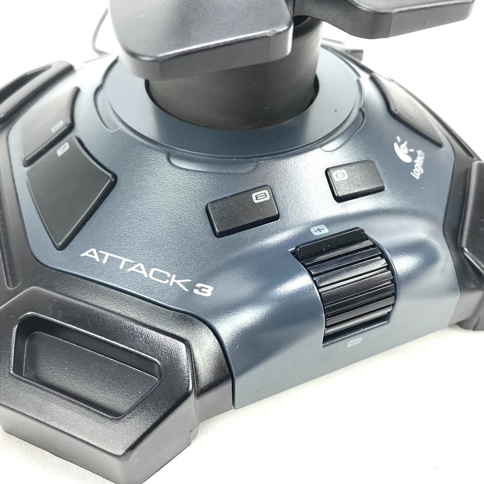 Logitech Attack 3 Gaming Joystick PC USB ATK3 Flight Stick 11 Buttons w/ Box - Image 3 of 4