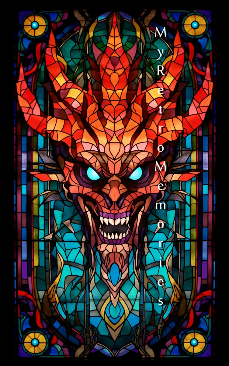 Stained Glass Depicting Demon Devil Head Digital AI Art - Instant Delivery  | eBay