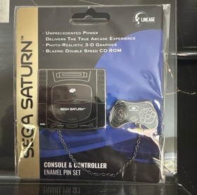Sega Saturn Console & Controller Enamel Pin Set