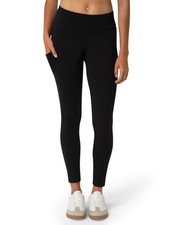 No nonsense Women's Soft Cotton Leggings with Side Pockets Workout Stretch Pu...