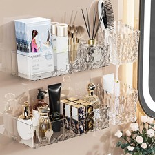 4 Pack Wall Mounted Bathroom Caddy Organizer, Adhesive Shower Shelf for Insid...