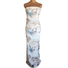 NWT Fashion Nova Maxi Mesh Dress Renaissance Inspired Bodycon Sleeveless Size M