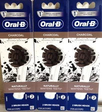Oral-B Charcoal Replacement Brush Heads - 3 Pack Total of 6 Heads
