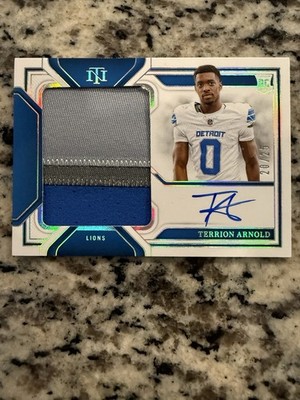 2024 Panini National Treasures Terrion Arnold Rookie Material Auto /25  Lions