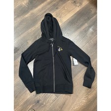 Volcom Womens VLCM Sealed Hoodie Black Pineapple Graphic Zip Up XS NEW!
