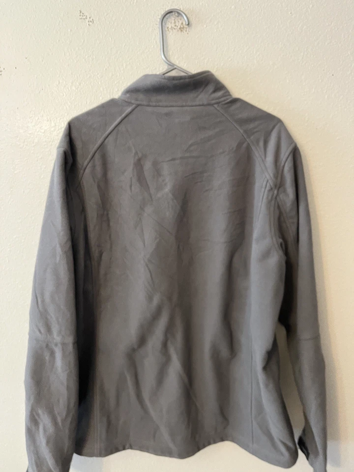 Lands End Jacket Mens Large Tall L/T Gray Fleece Full Zip Mock Neck Long Sleeve - Image 4 of 4