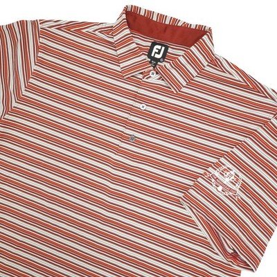 FootJoy Polo Shirt Mens XL Orange Stripe Aristocrat Cup Golf Performance Stretch