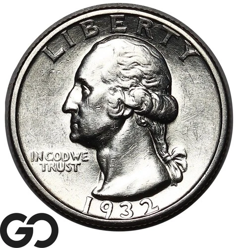 1932-S Washington Quarter, Choice AU++ Key Date First Year Issue