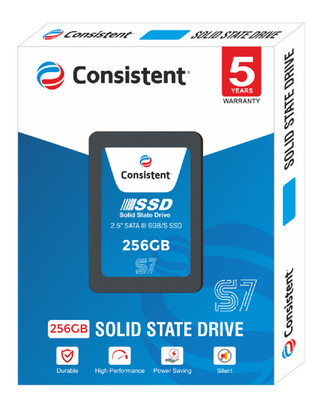 Consistent 2.5'' 256GB SSD with SATA III Interface S7 6Gb/s Read/Write 550/500 MB