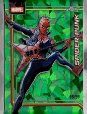 2026 TOPPS CHROME MARVEL COMICS SAPPHIRE GREEN /99 #166 SPIDER-PUNK